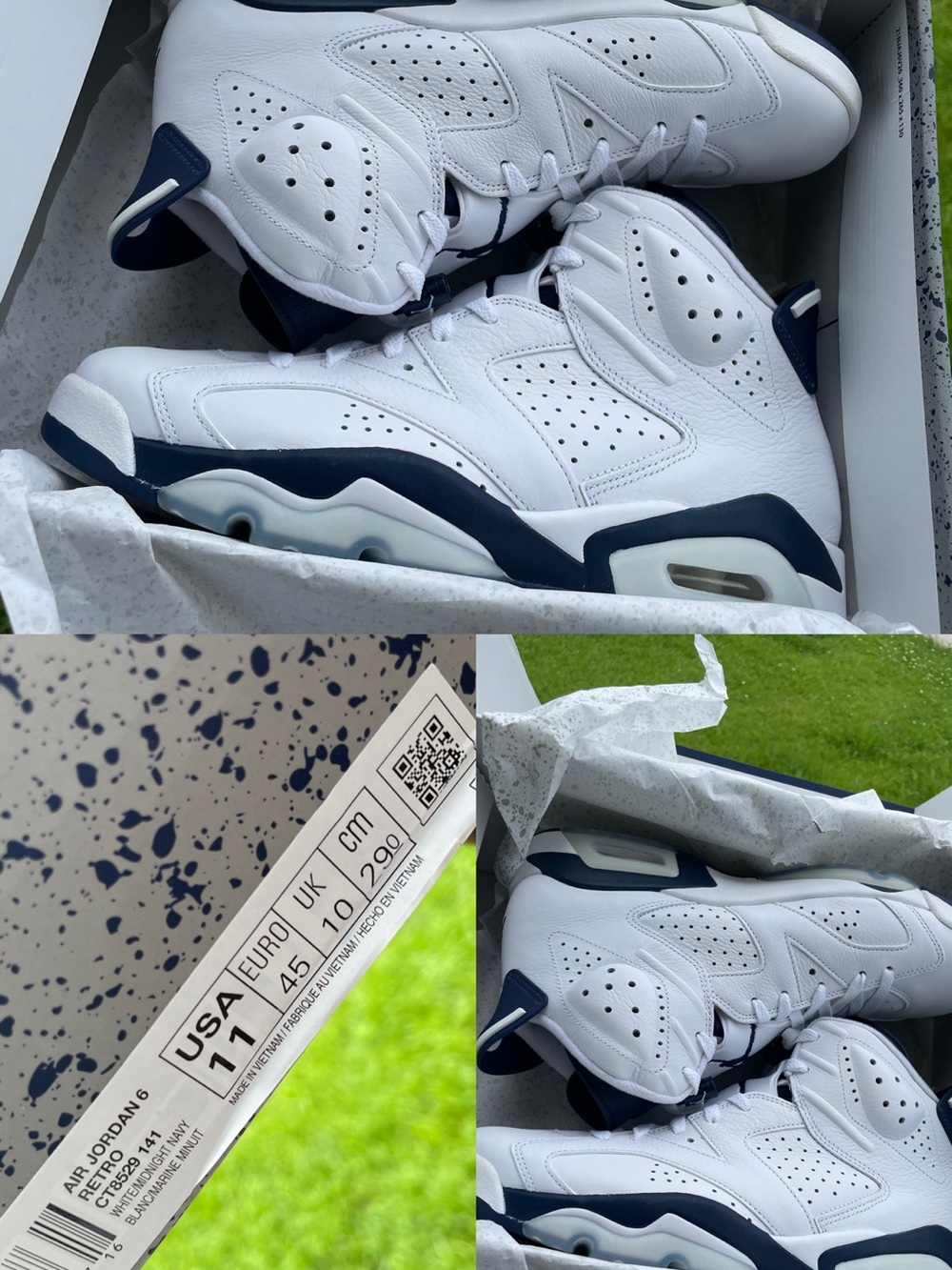 Jordan 6 Retro White Navy Men’s Basketball Sneakers